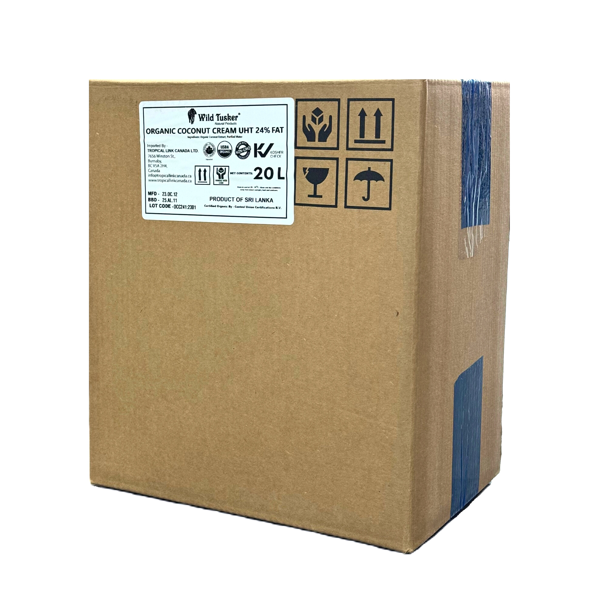 Organic Coconut Cream 24% UHT BIB 20L