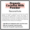 Organic Coconut Milk Powder 10kg