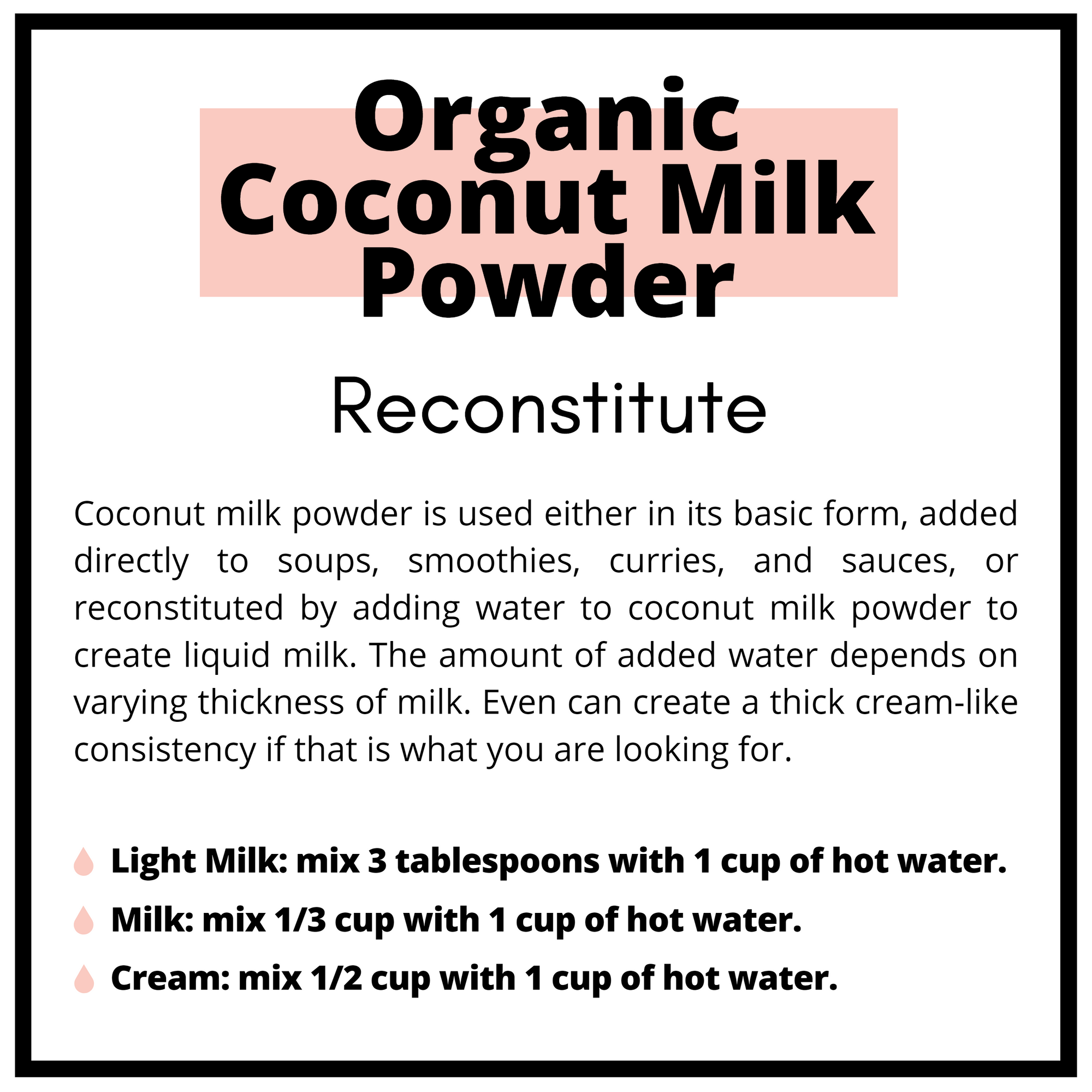 Organic Coconut Milk Powder 10kg