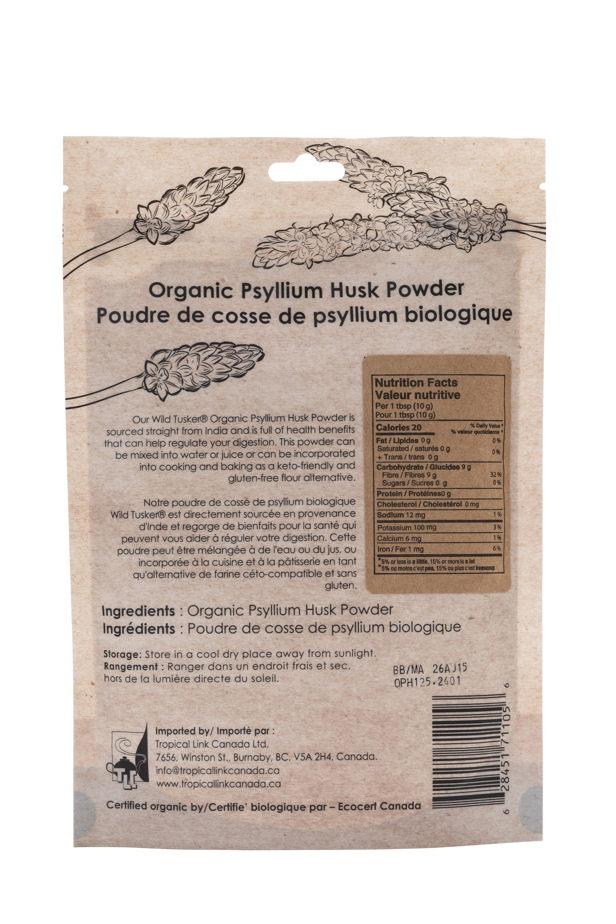 Organic Psyllium Husk Powder 300g