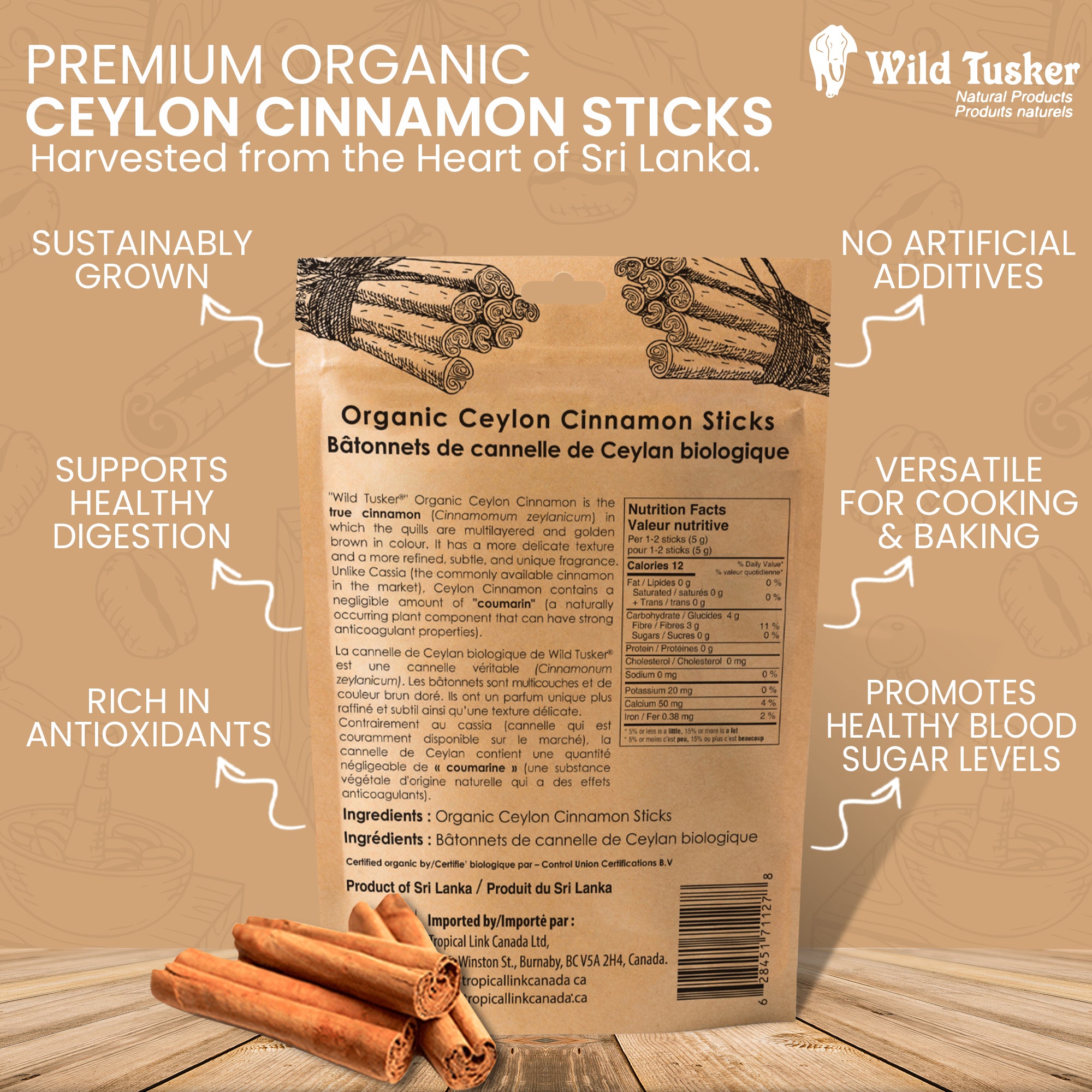 Organic Ceylon Cinnamon Sticks