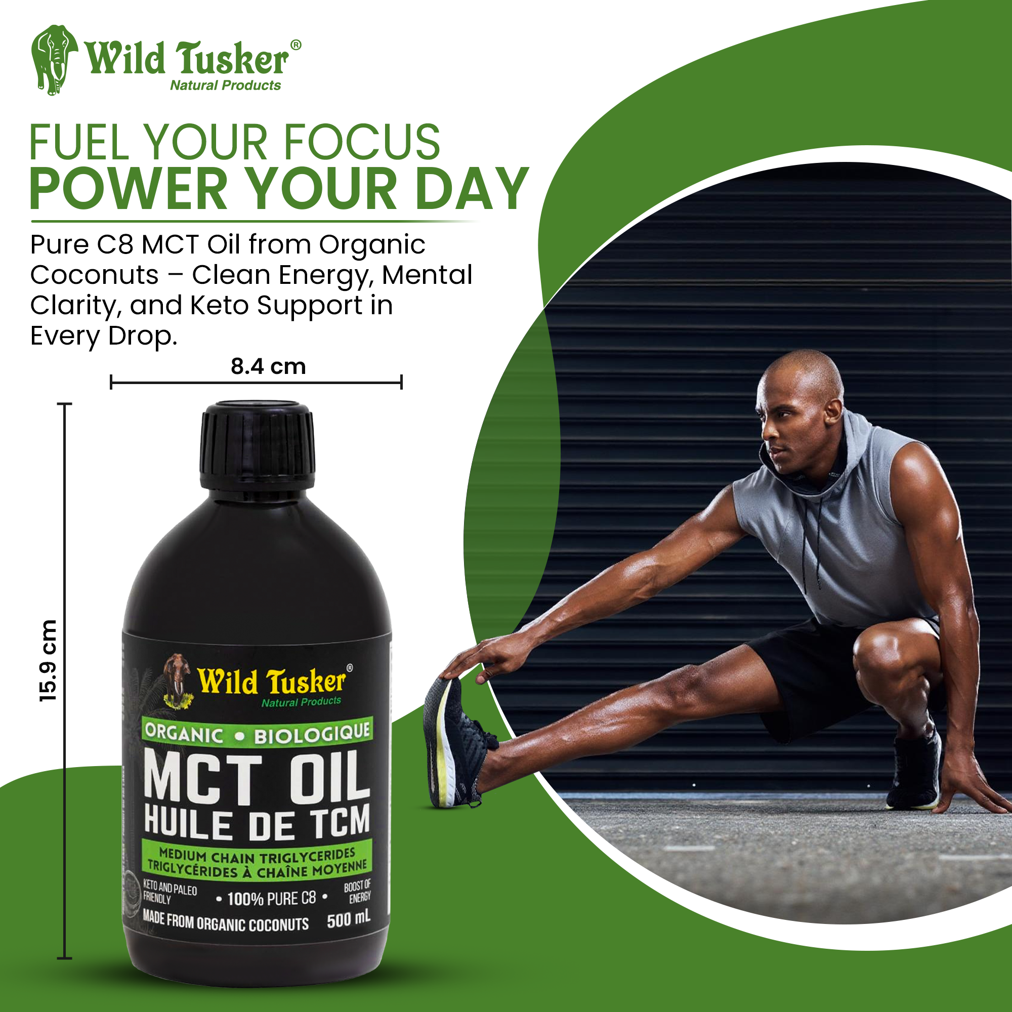 Organic Medium-Chain Triglycerides (MCT) Oil 100% C8