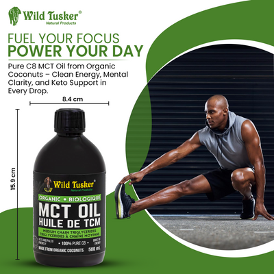 Organic Medium-Chain Triglycerides (MCT) Oil 100% C8