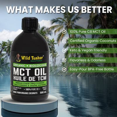 Organic Medium-Chain Triglycerides (MCT) Oil 100% C8