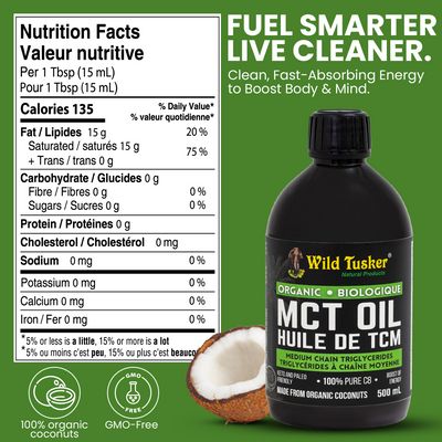 Organic Medium-Chain Triglycerides (MCT) Oil 100% C8