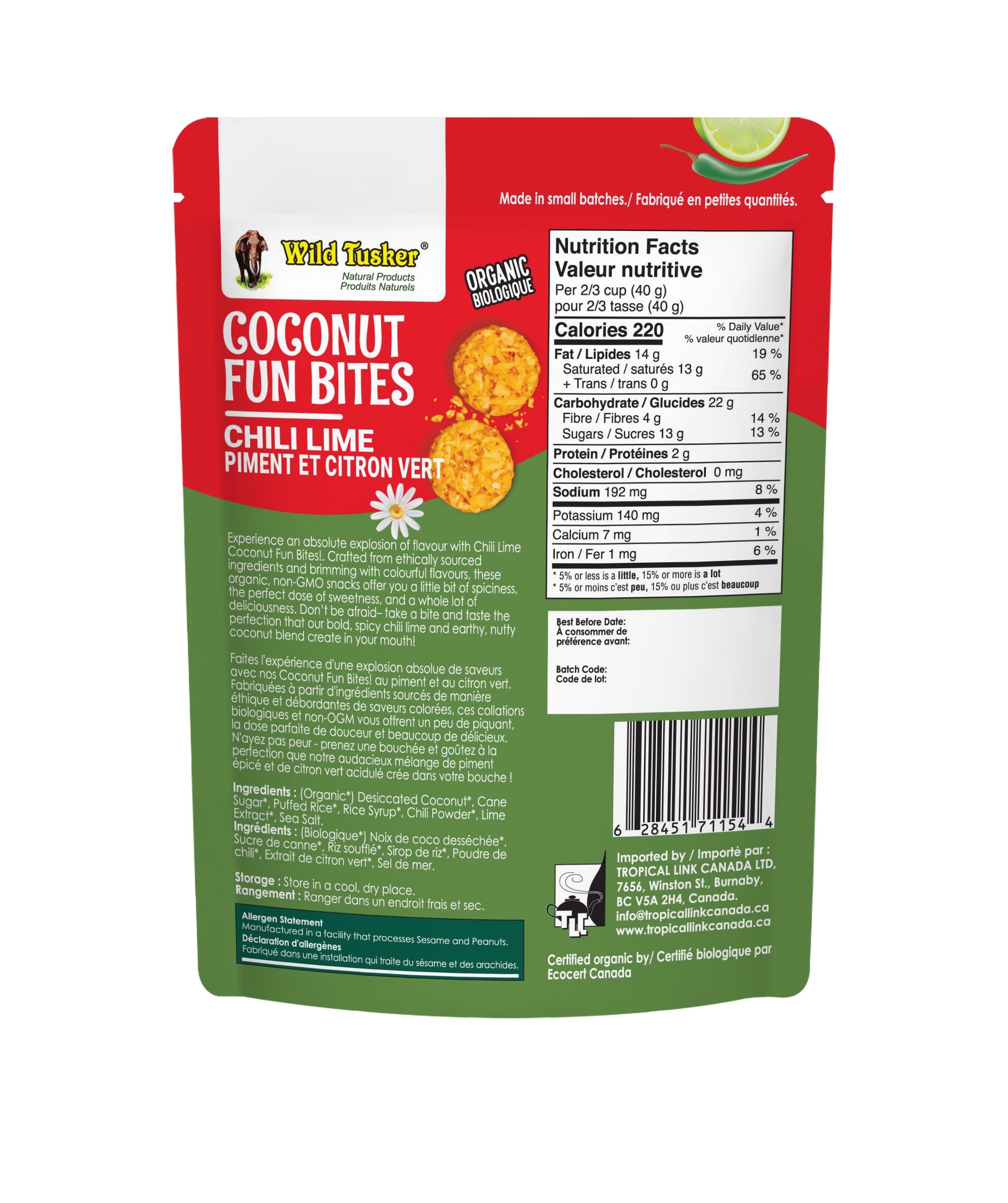 Organic Coconut Fun Bites - Chili Lime Flavour