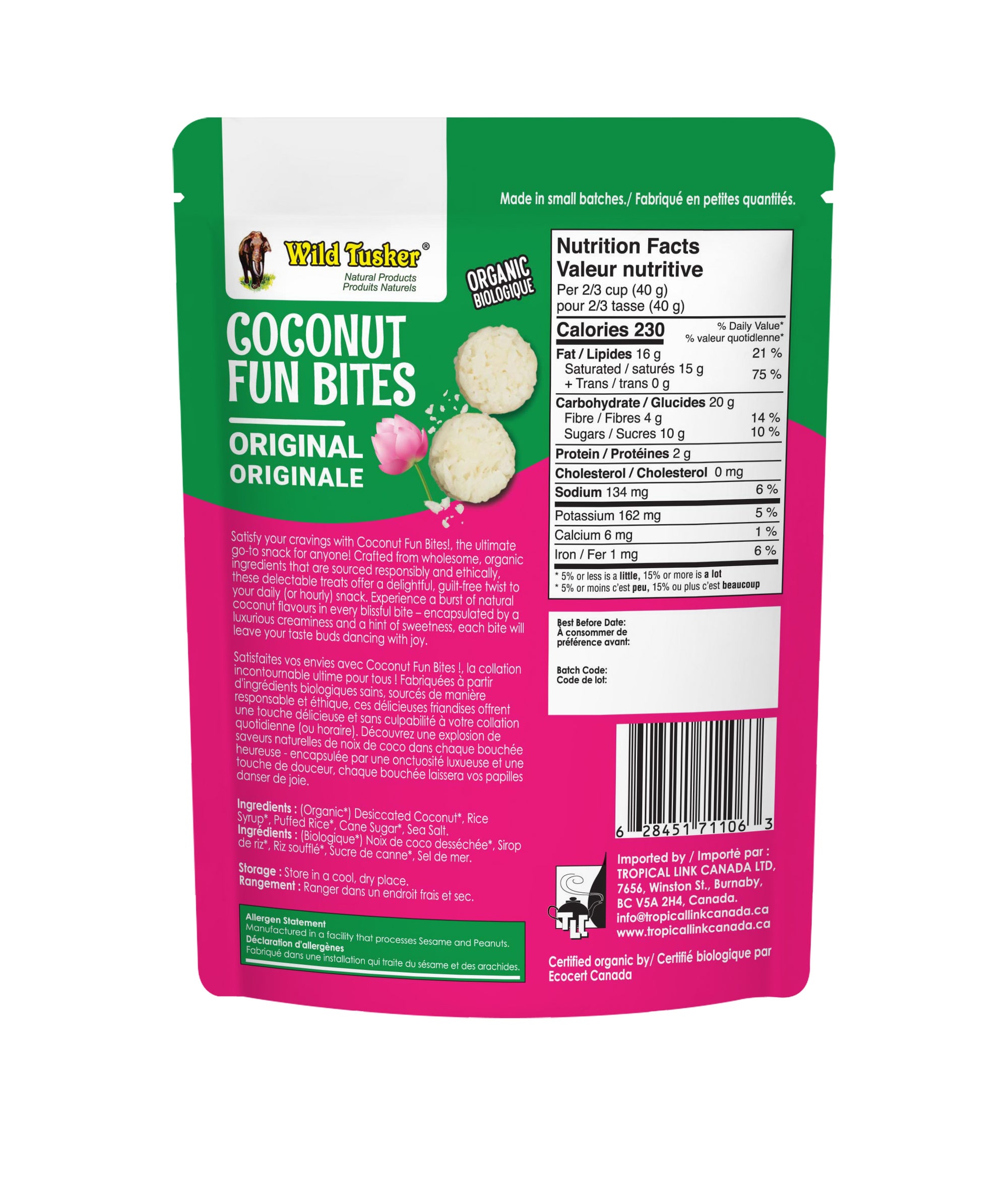 Organic Coconut Fun Bites - Original Flavour