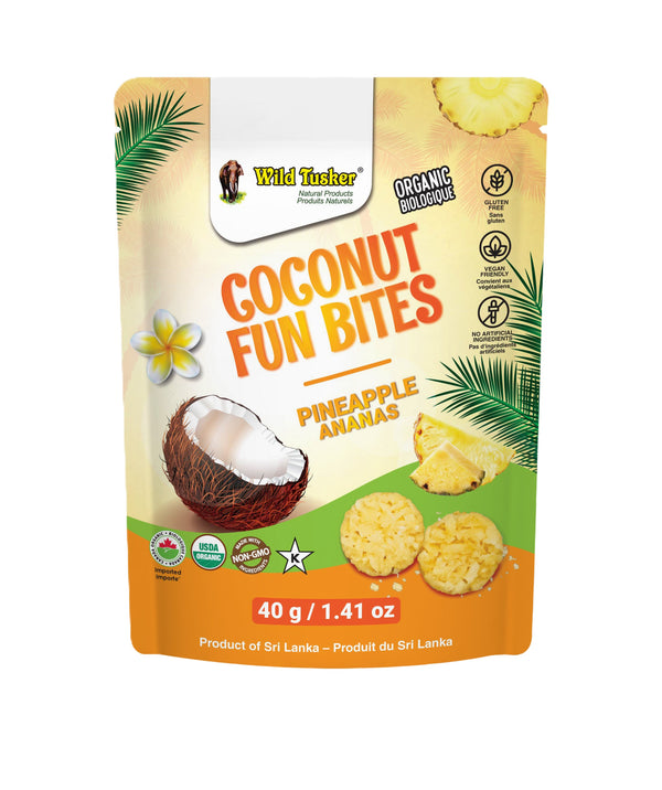 Organic Coconut Fun Bites - Pineapple Flavour - Tropical Link