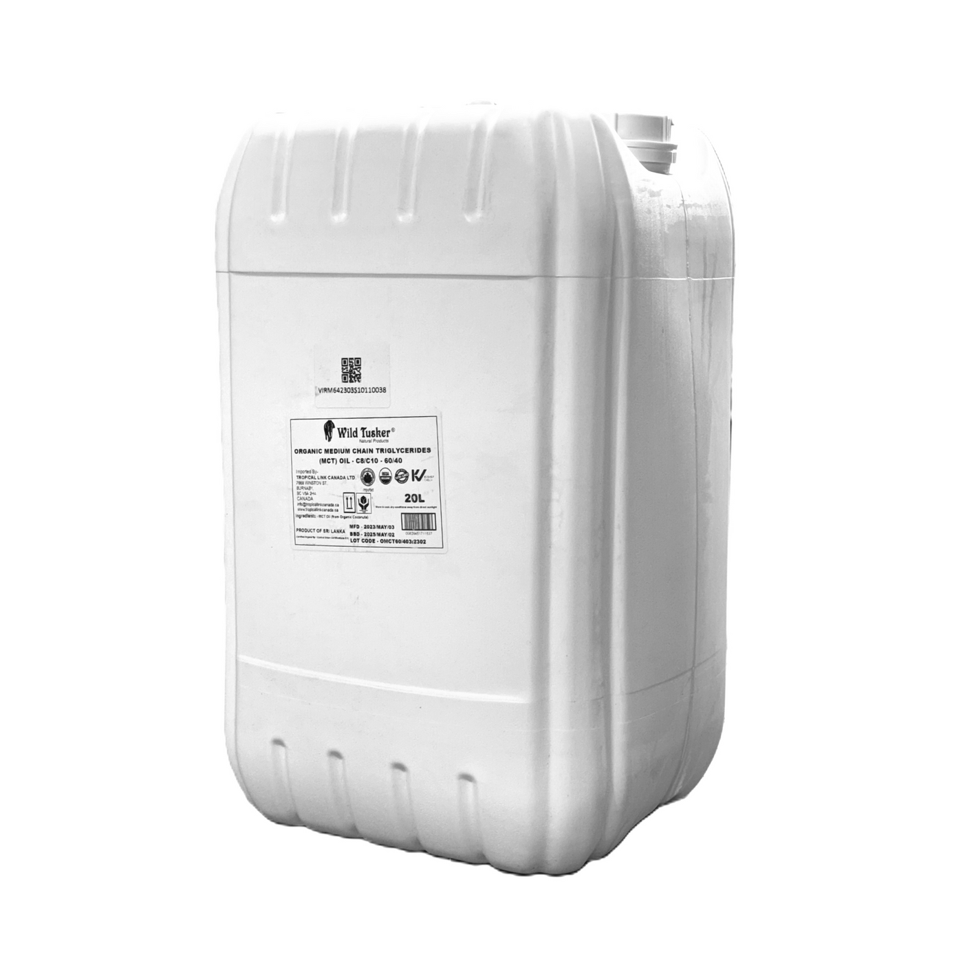 Organic Medium-Chain Triglycerides (MCT) Oil C8/C10 - 60/40 20L