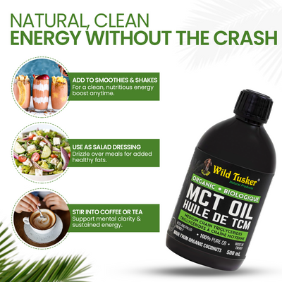 Organic Medium-Chain Triglycerides (MCT) Oil 100% C8