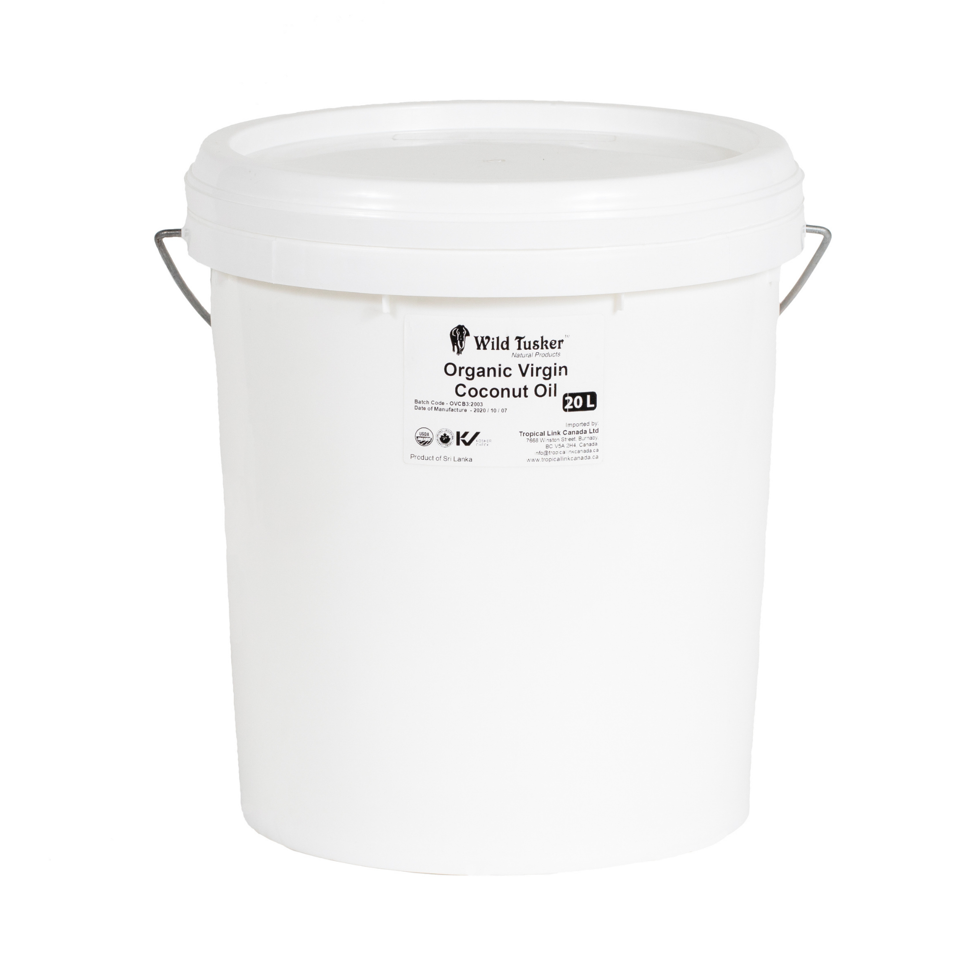 Organic Virgin Coconut Oil 20L