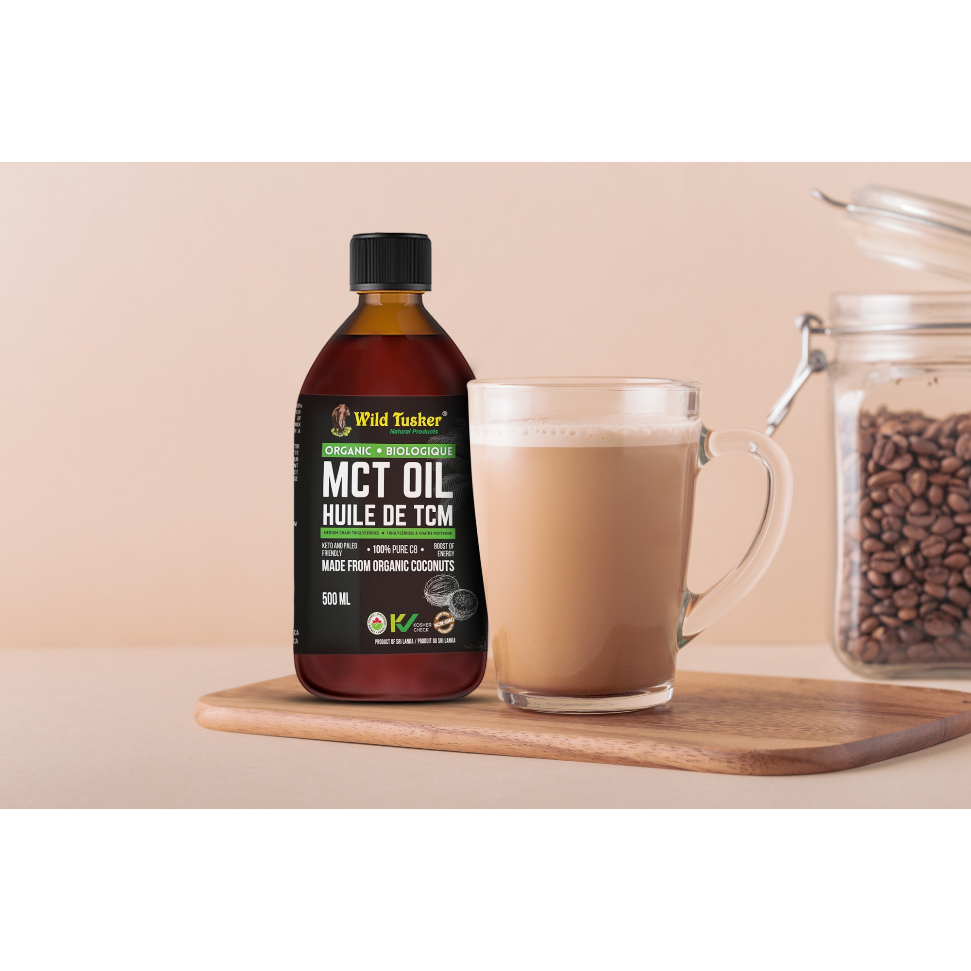 Organic Medium-Chain Triglycerides (MCT) Oil 100% C8